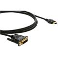 Kramer HDMI-DVI Kabel -  1,8 m HDMI - DVI-D 1080p Sort